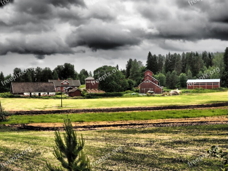 Landscape Countryside Milieu Field Thunder