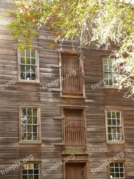 Grist Mill Old Building Doors Weathered