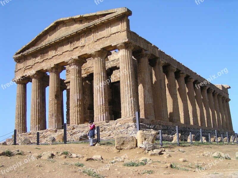 Temple Sicily Greek Ancient Columns