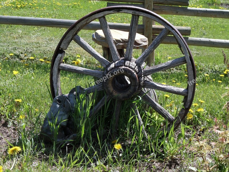 Wheel Wagon Wheel Spokes Wooden Wheel Old