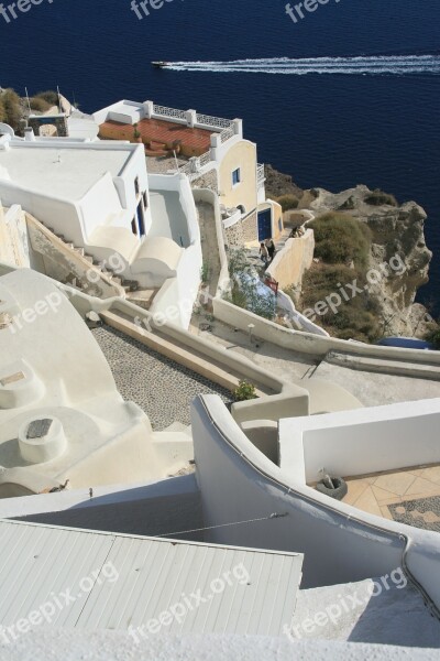 Santorini The Coast Greece Cyclades Landscapes