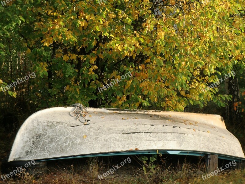 Rowboat Boat Autumn Free Photos