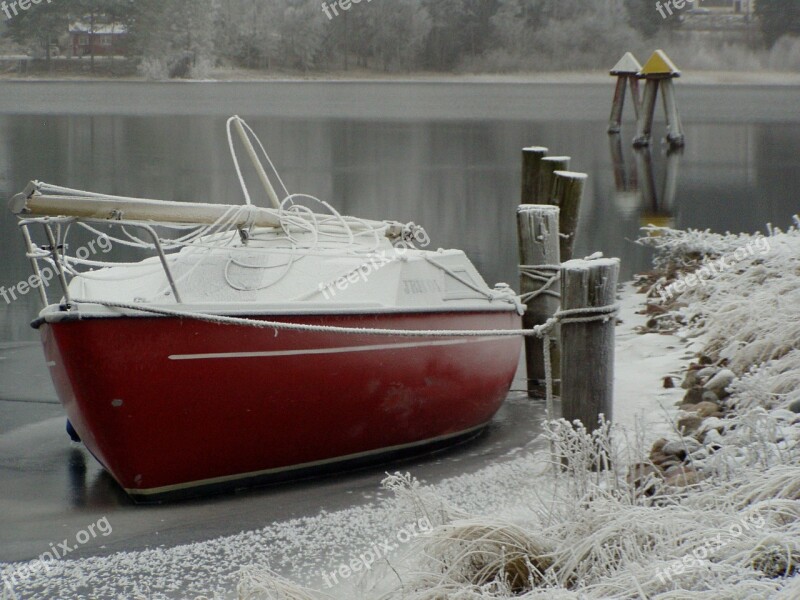 Sailboat Boat Winter Free Photos