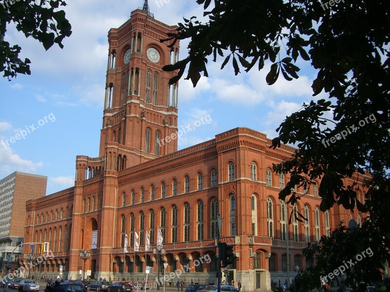 Red Town Hall Berlin Capital Architecture Town Hall