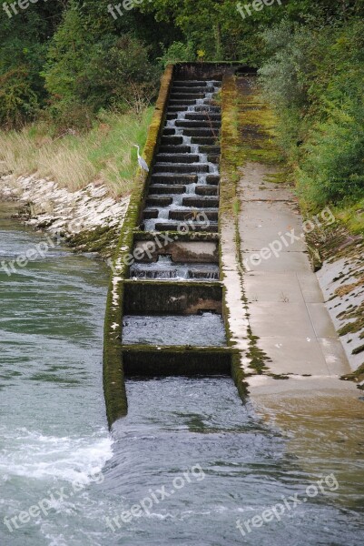 Fish Ladder Fish Pass River Power Plant Villnachern