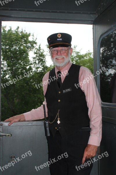 Conductor Railroad Railway Train Man