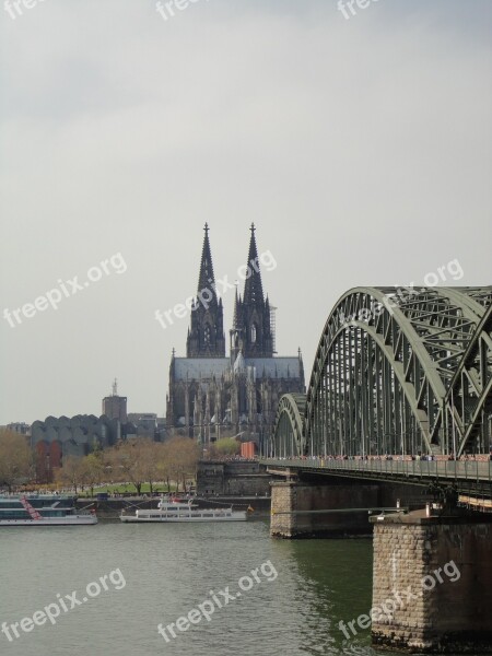 Cologne Dom Building Germany Bridge