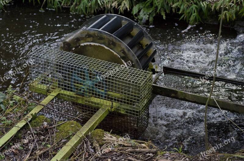 Water Wheel Stream River Mill Rural