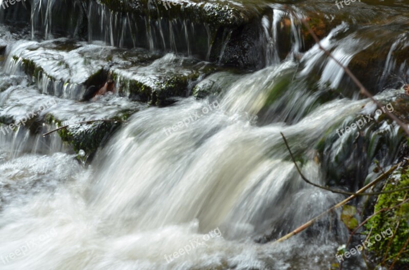 Waterfall Water Nature River Rock