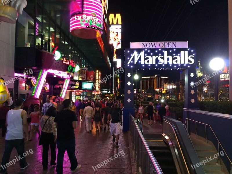 Las Vegas Strip Nevada Night Crowd People