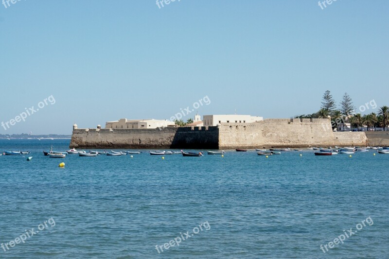 Castle Of St Catherine Cadiz Spain Sea Free Photos