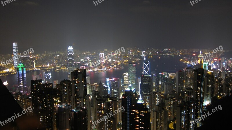 Hong Kong Night View Large F Free Photos