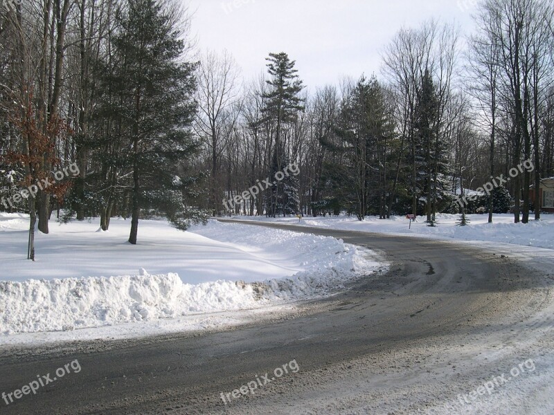 Snow Winter Road Snow Slush Slush