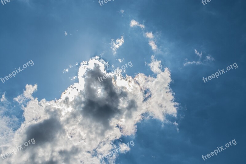 Clouds Blue Sky Sunbeam Summer