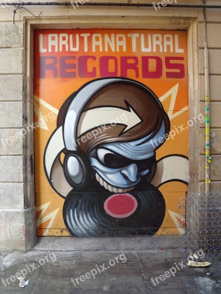 Graffiti Barcelona Street Art Record Store Record Shop