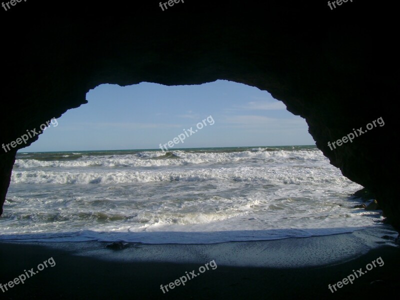 Grotto Beach Landscape Nature Sea