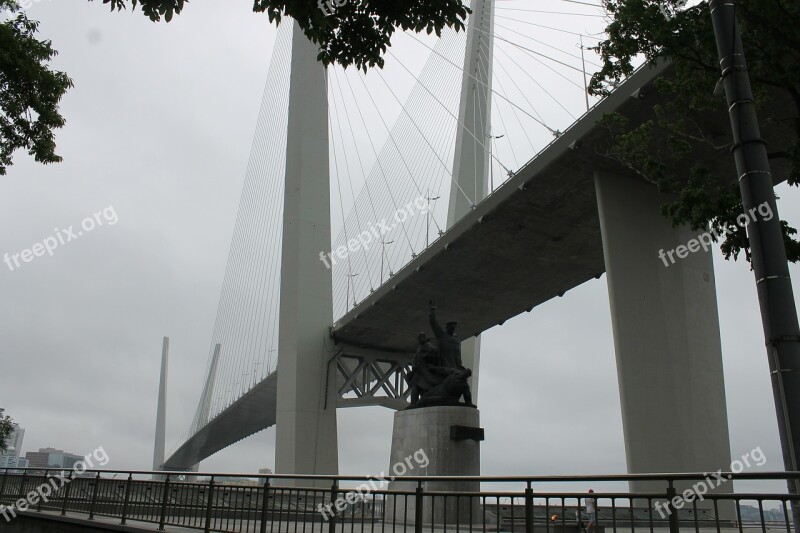 Bridge Vladivostok Street Architecture Golden Bridge