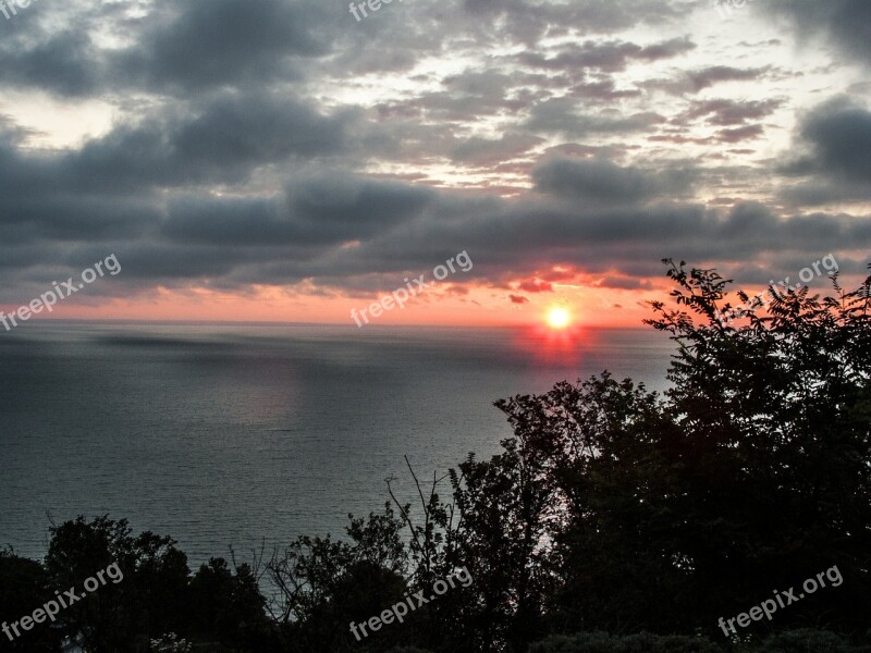 Sunrise Red Clouds Cloud Water