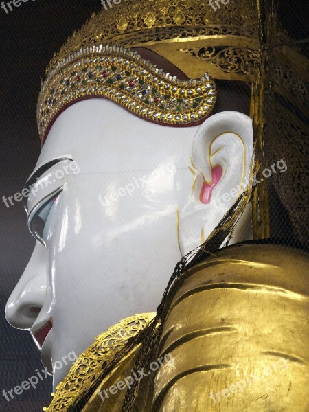 Buddha Statue Religion Temple Face