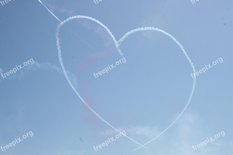 Heart Sky Aircraft Air Show British Plane