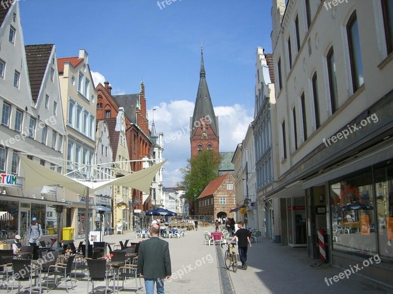 Flensburg Downtown Pedestrian Zone St Mary's Free Photos