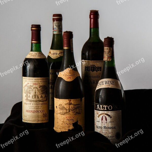 Red Wine Bottle Dust Old Alcohol