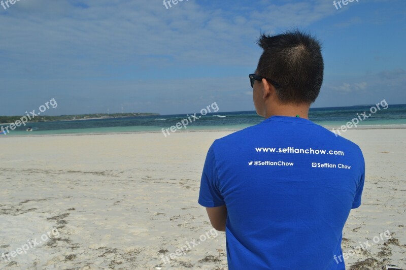 Man Beach Alone Nature Person