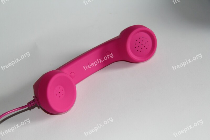 Phone Telephone Handset Pink Communication Networking