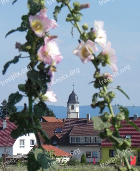 Village Spring Steeple Architecture Blue