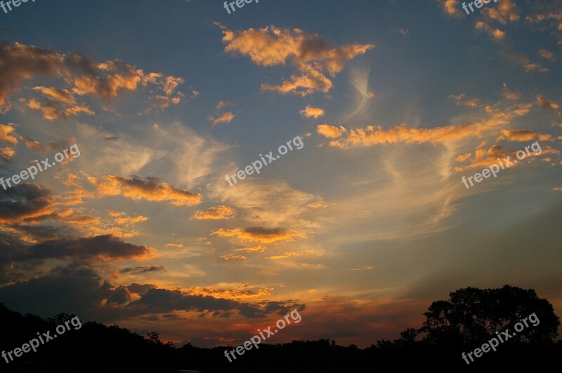 Sunset Sky Pink White Blue