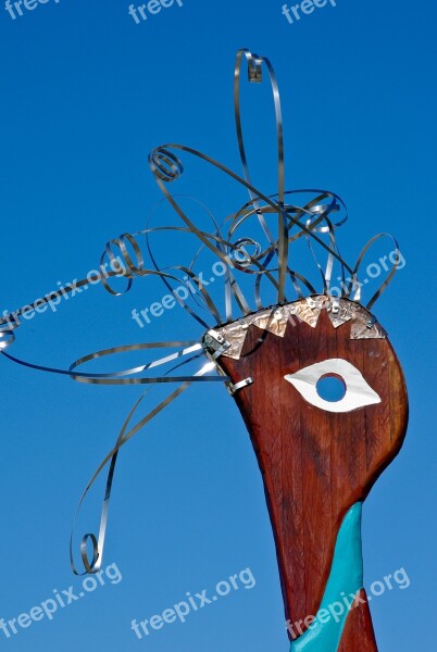 Sculpture Art Bird Head Abstract