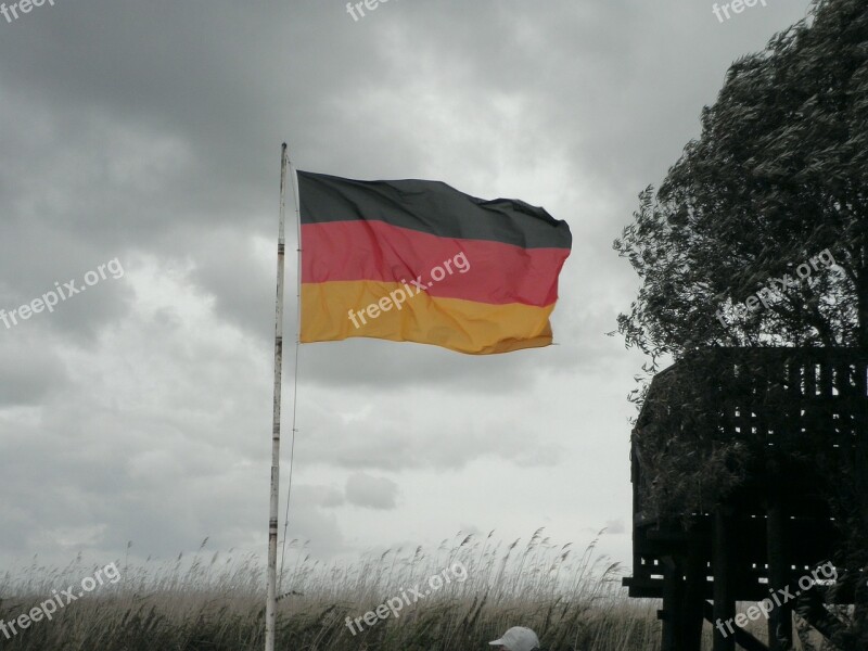 Germany Flag Black Red Gold Wind Nationality