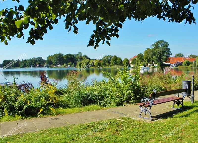 Rest Bench Relaxation Lake Nature