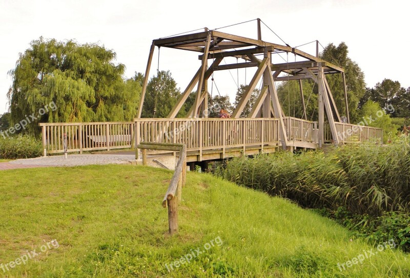 Drawbridge Bridge Wooden Bridge Antique Ueckermünde