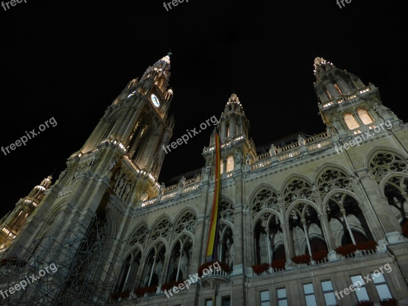 Austria Vienna Town Hall In The Evening Free Photos