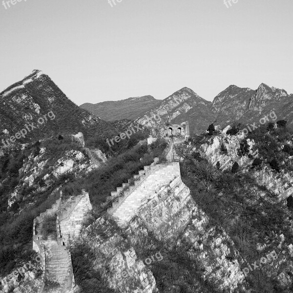 The Great Wall Beijing The Scenery Monuments Free Photos