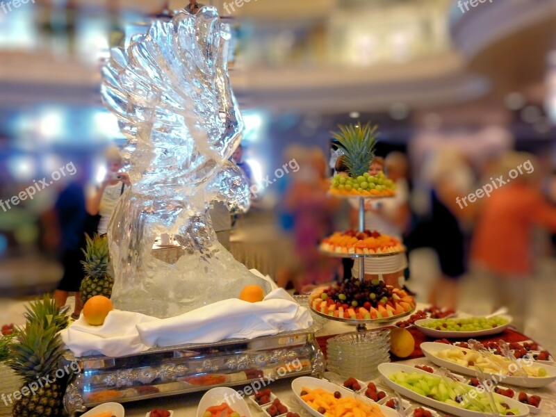 Ice Sculpture Art Ice Feast Food