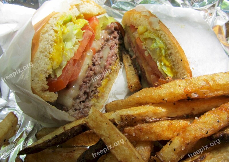 Cheeseburger French Fries Fries Burger Sandwich