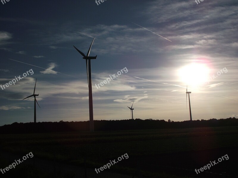 Wind Power Wind Energy Sky Clouds Pinwheel