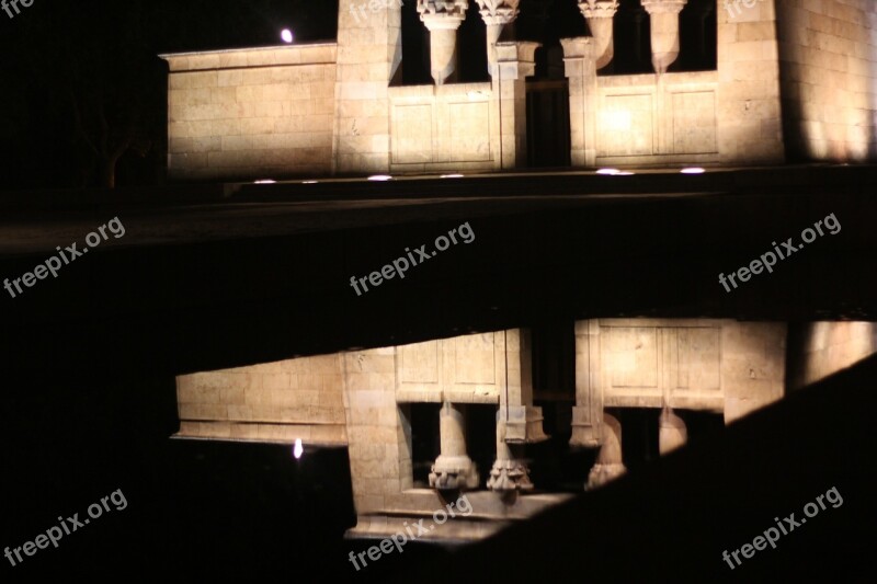 Temple Of Debod Madrid Reflection Free Photos