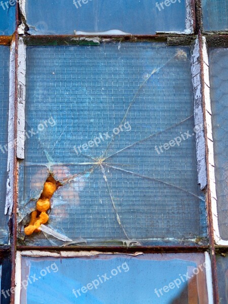 Glass Window Broken Damaged Rough