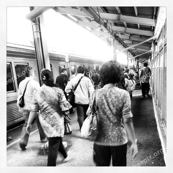 Train Station People Movement Grunge