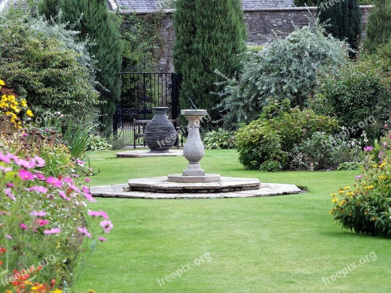 Urn Garden Plants Slate Sundial