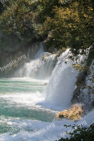 Waterfall Croatia Krka Free Photos