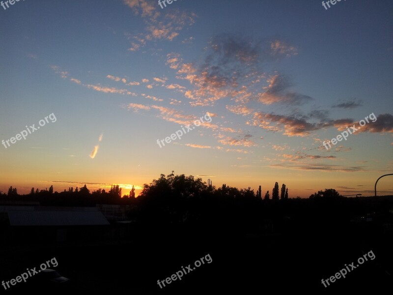 Evening Sky Aschaffenburg Germany Free Photos