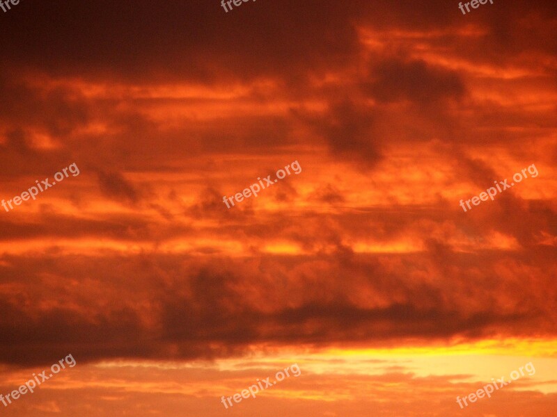 Sky Afterglow Sunset Abendstimmung Clouds