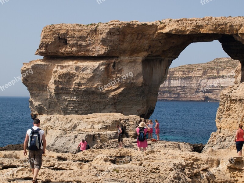 Gozo Azure Window Sea Rock Free Photos