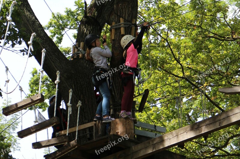 Climb Children Girl High Ropes Course Climbing Garden