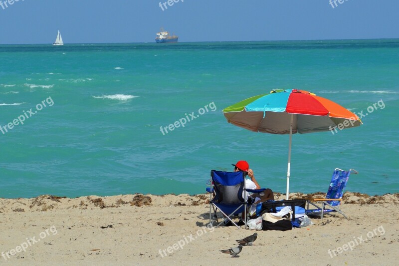 Miami Beach Florida Beach Sea Relax