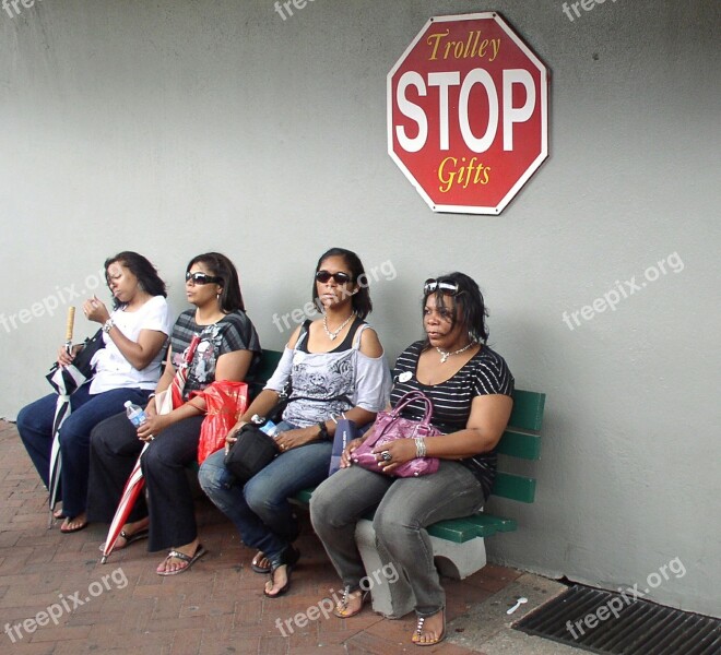 Women Wait Stop Sit Human